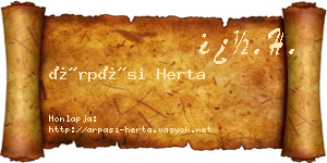 Árpási Herta névjegykártya